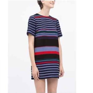 Zara Red & Blue Striped Shift Dress